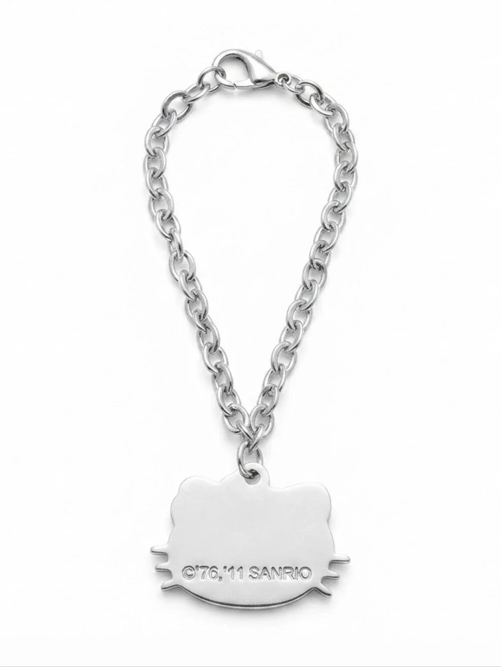 NWT Hello Kitty Sanrio Rhinestone Charm Bracelet Silver Tone Officially Licensed